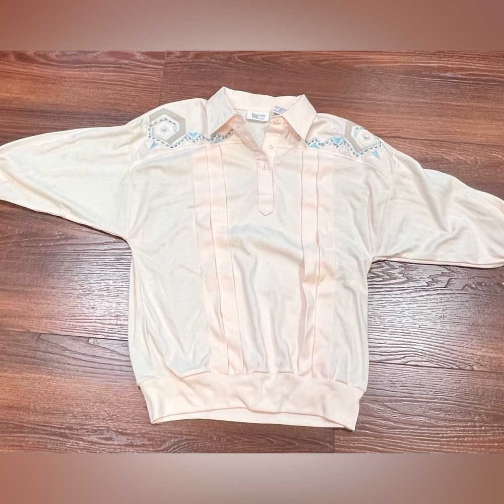 VINTAGE Bonnie & Bill by Holly Top Pleated Embroidered Western Style Size Small